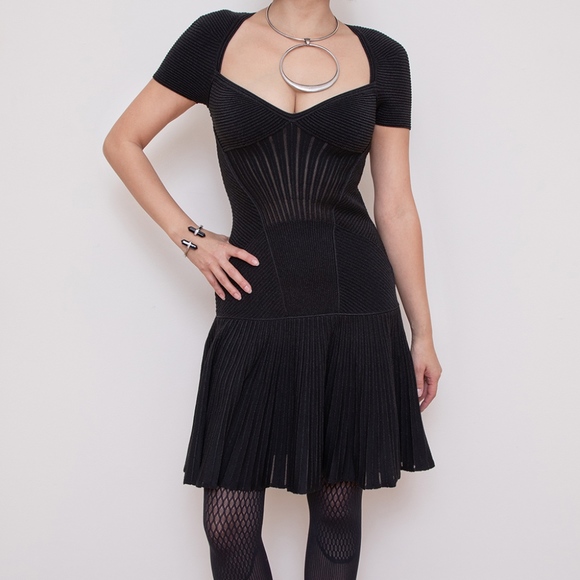 Alexander McQueen Metallic ArmourKnit Corset dress - Picture 4 of 8